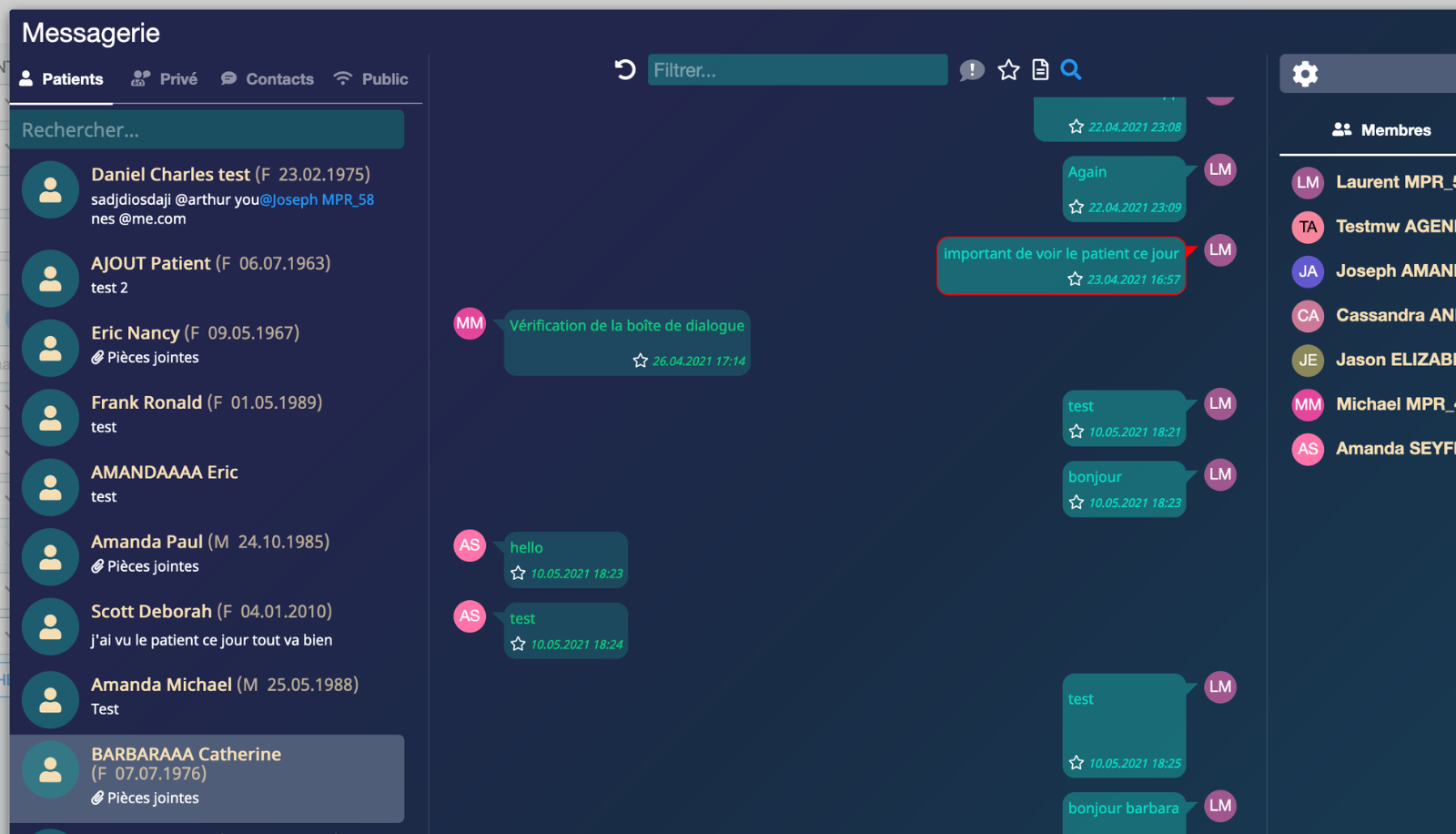 Capture de la messagerie interprofessionnelle Sokle