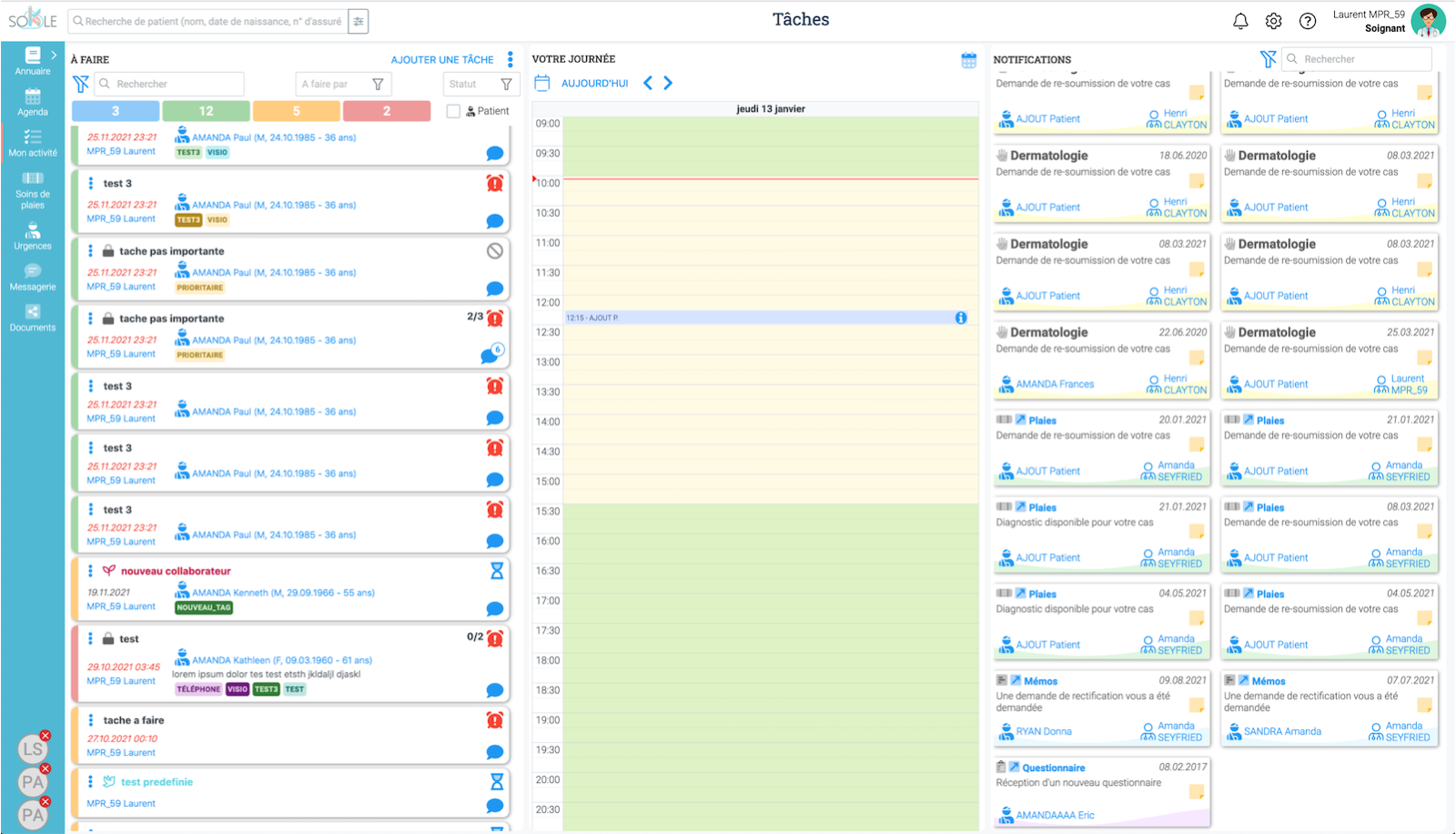 Capture de la gestion des tâches Sokle